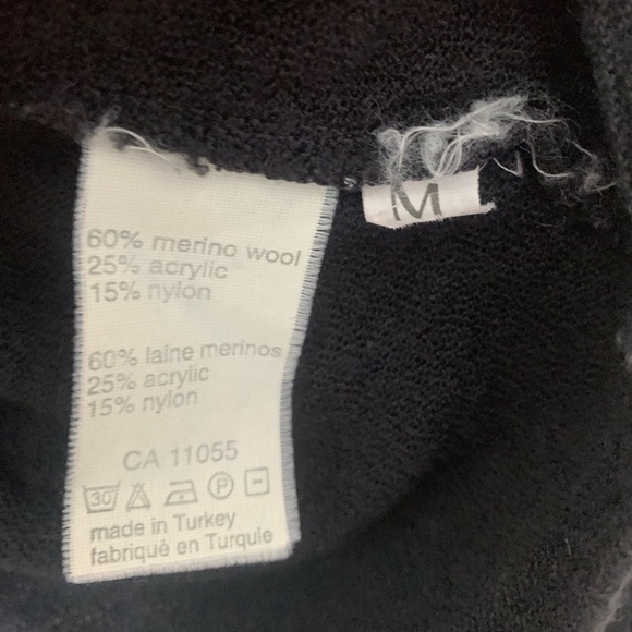 Crea Concept Black Minimalist Capsule Wardrobe Black Wool Blend Medium Top - Picture 4 of 4